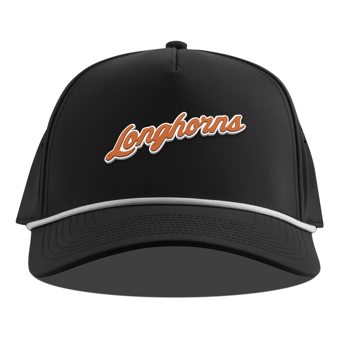 University of Texas "Texas Longhorn Script" Curved 5 Panel Rope Black