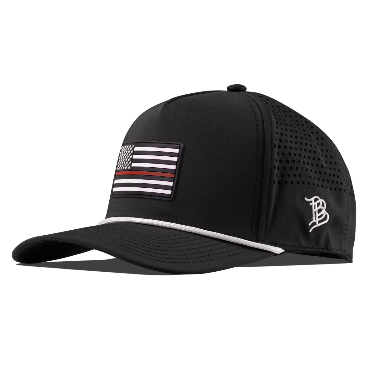 Thin Red Line PVC Curved 5 Panel Rope Black/White