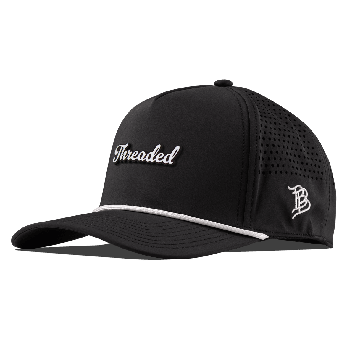Threaded Script Curved 5 Panel Rope Black