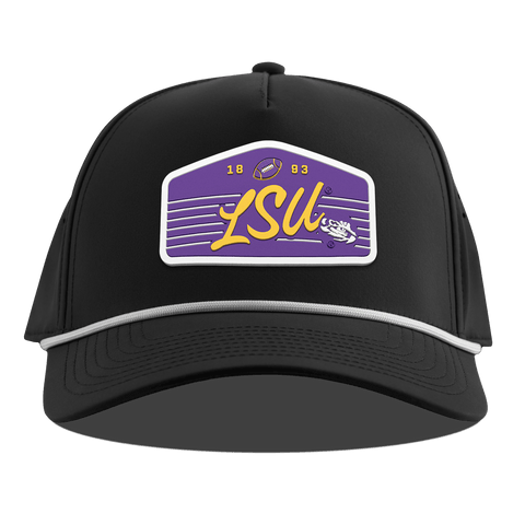 Louisiana State University "Tigers Football" Curved 5 Panel Rope Black
