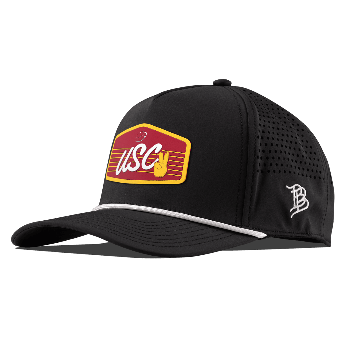 University of Southern California "Trojans Football" Curved 5 Panel Rope Black