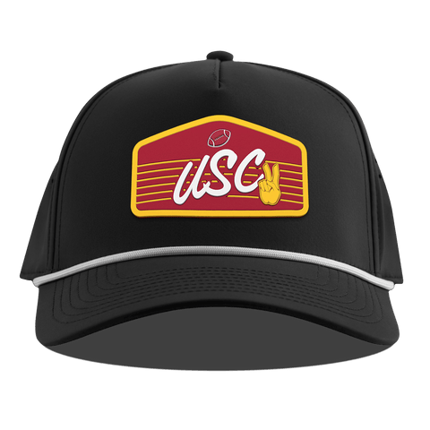 University of Southern California "Trojans Football" Curved 5 Panel Rope Black