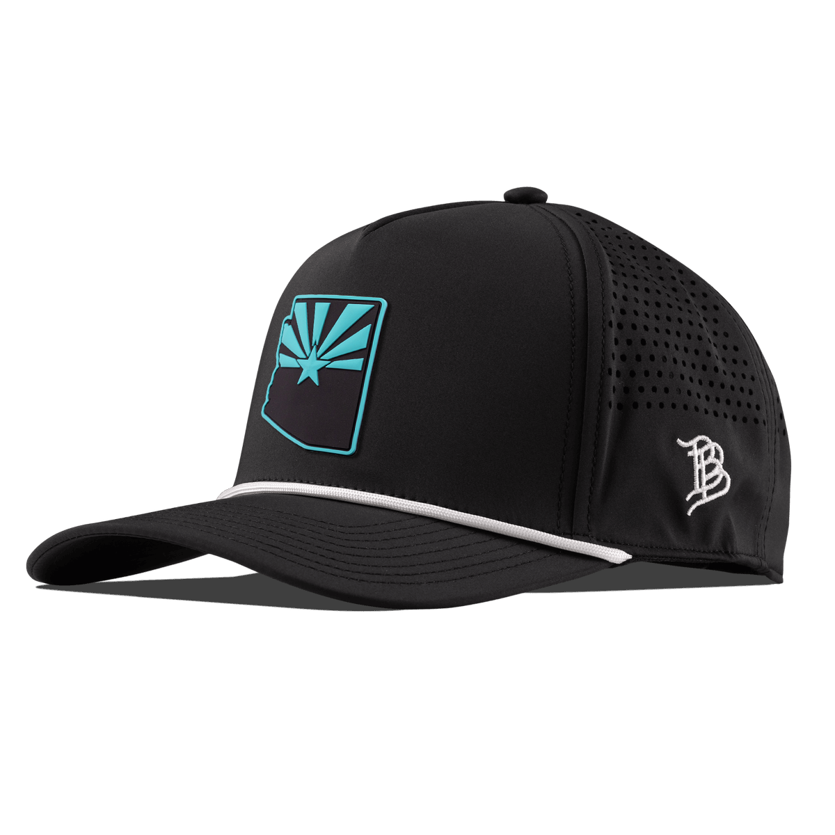 Arizona Turquoise Curved 5 Panel Rope Black/White