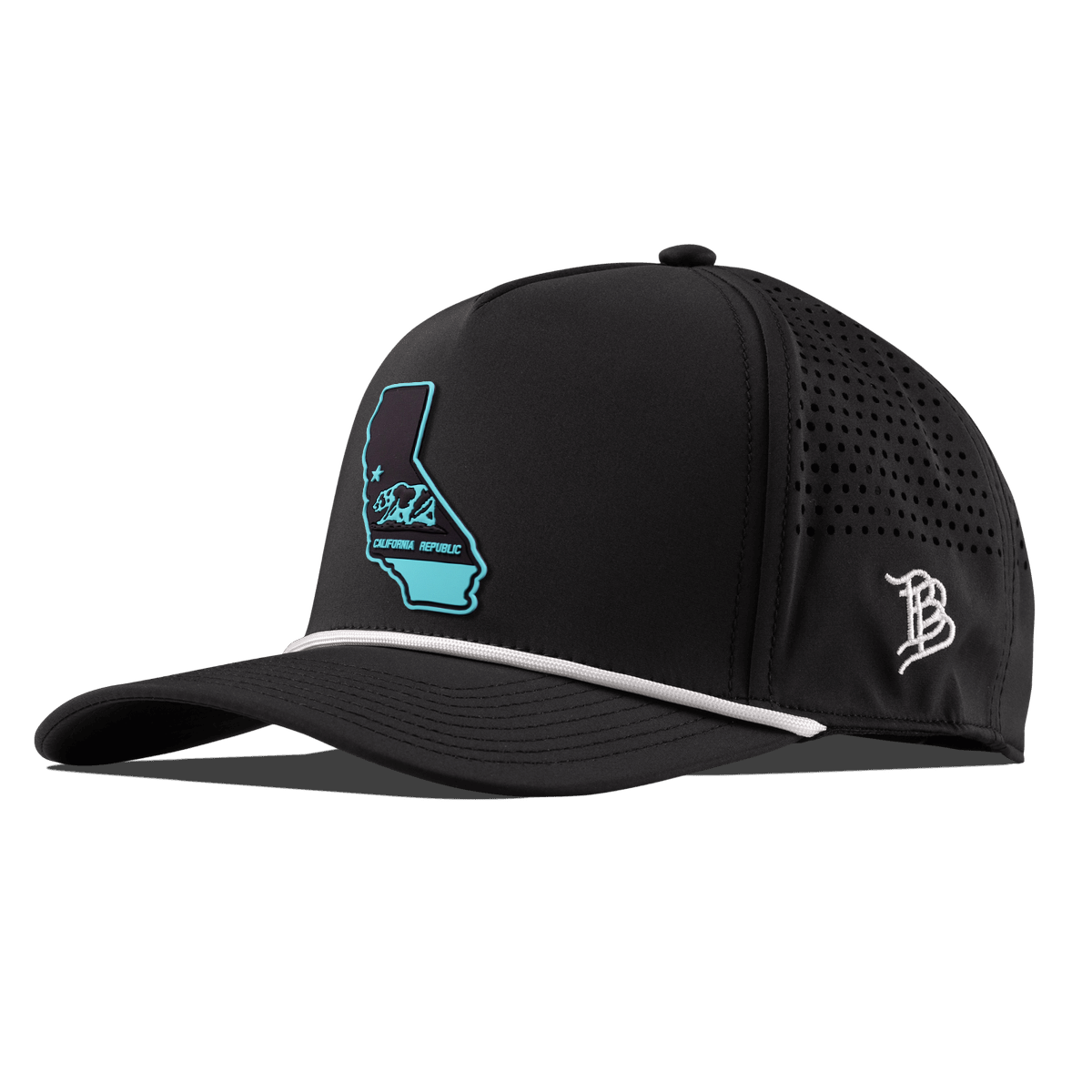 California Turquoise Curved 5 Panel Rope Black/White