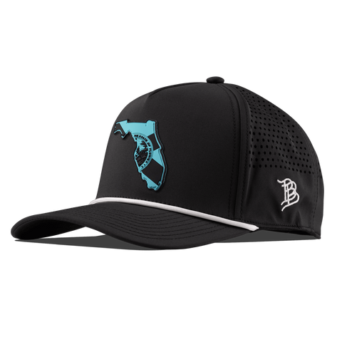 Florida Turquoise Curved 5 Panel Rope Black/White