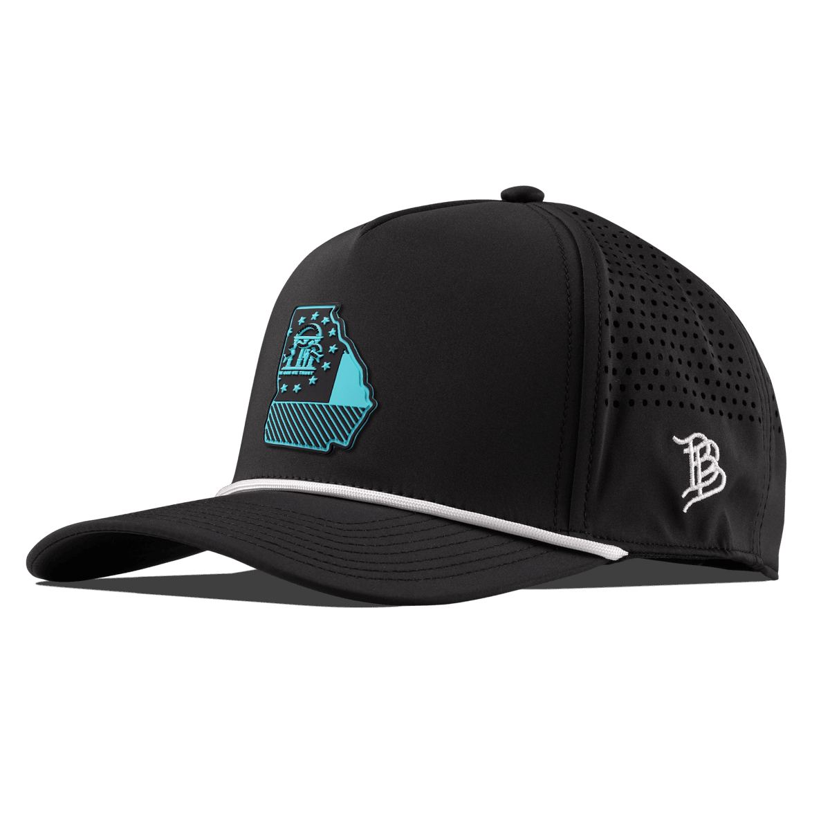 Georgia Turquoise Curved 5 Panel Rope Black/White