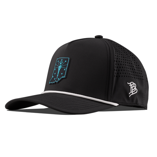 Indiana Turquoise Curved 5 Panel Rope Black/White