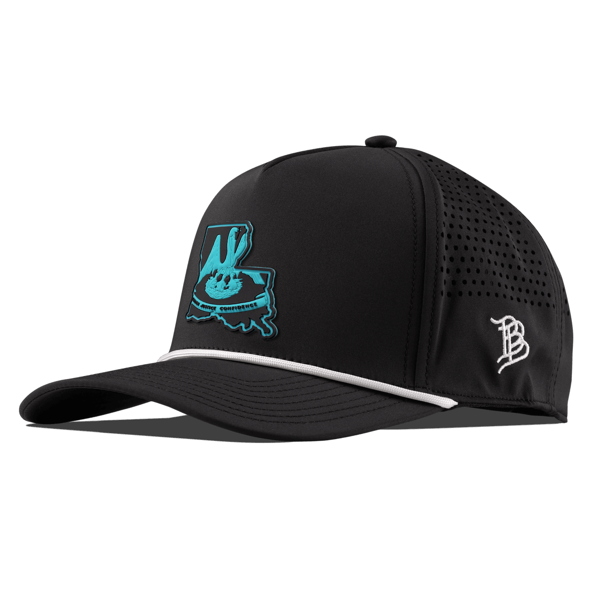 Louisiana Turquoise Curved 5 Panel Rope Black/White