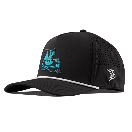 Louisiana Turquoise Curved 5 Panel Rope Black/White