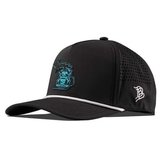 Michigan Turquoise Curved 5 Panel Rope Black/White