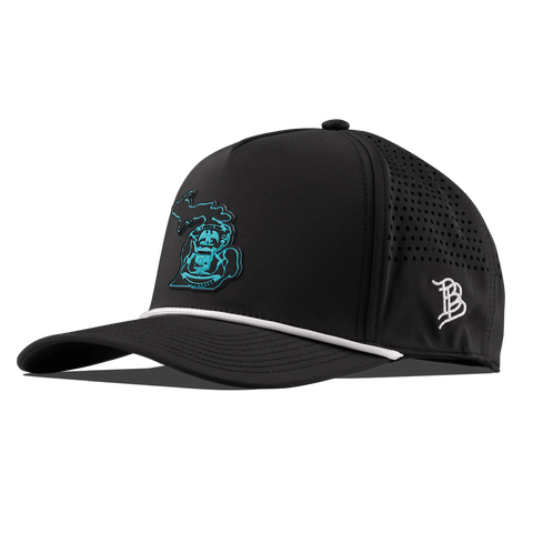 Michigan Turquoise Curved 5 Panel Rope Black/White