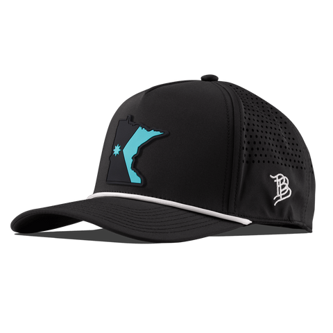 Minnesota Turquoise Curved 5 Panel Rope Black/White