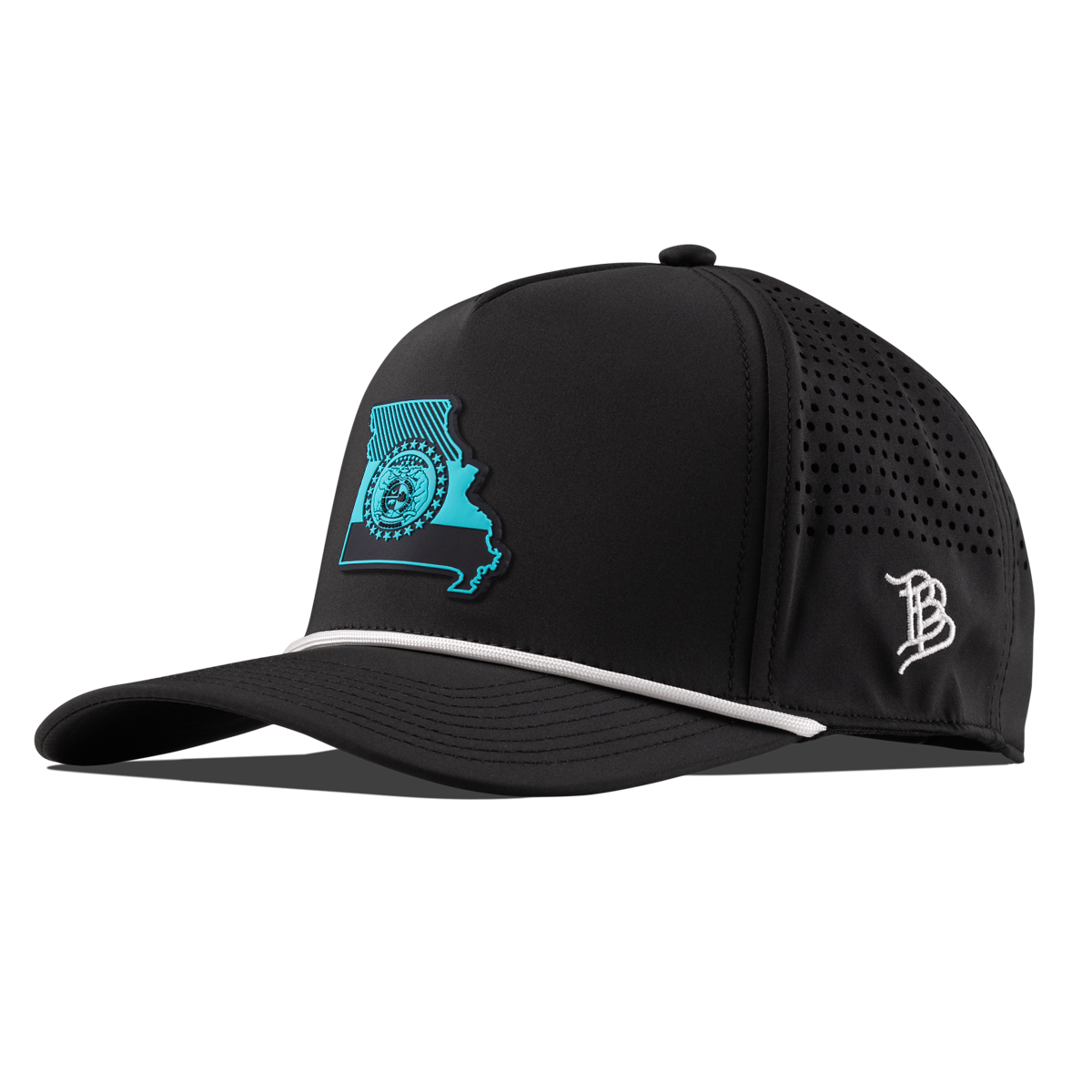 Missouri Turquoise Curved 5 Panel Rope Black/White