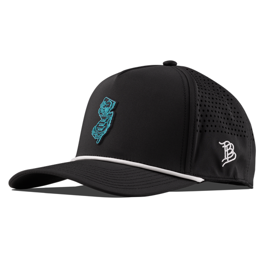 New Jersey Turquoise Curved 5 Panel Rope Black/White