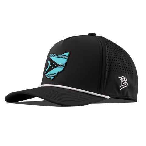 Ohio Turquoise Curved 5 Panel Rope Black/White