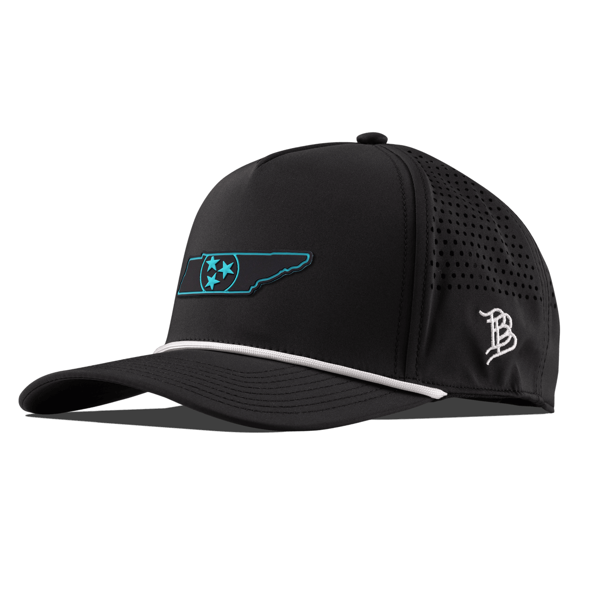 Tennessee Turquoise Curved 5 Panel Rope Black/White