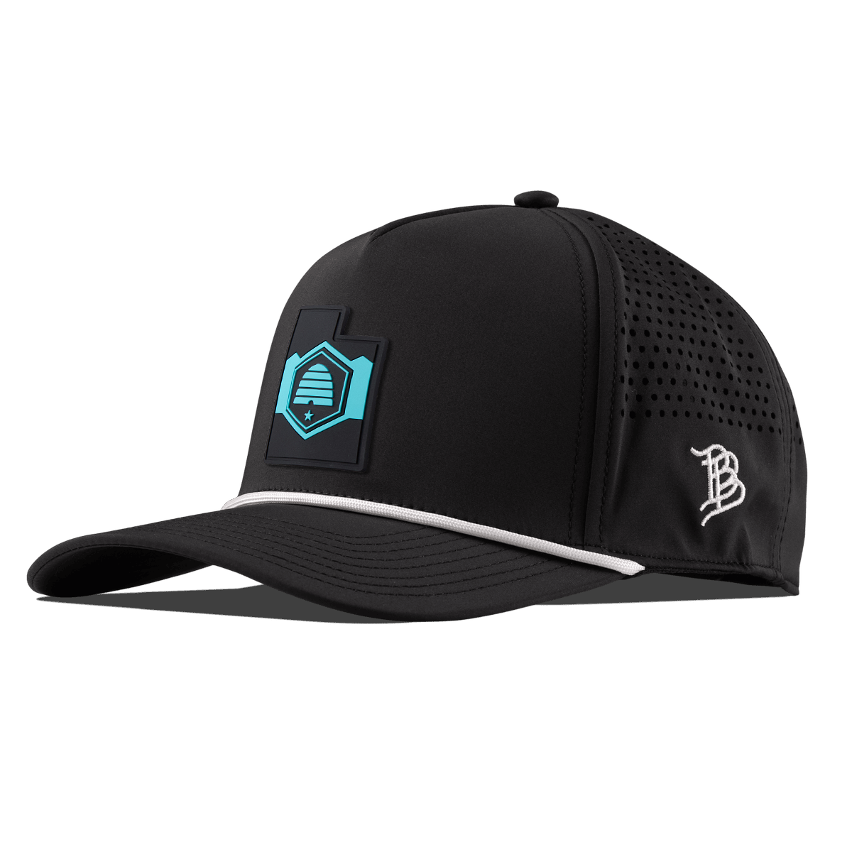 Utah Turquoise Curved 5 Panel Rope Black/White