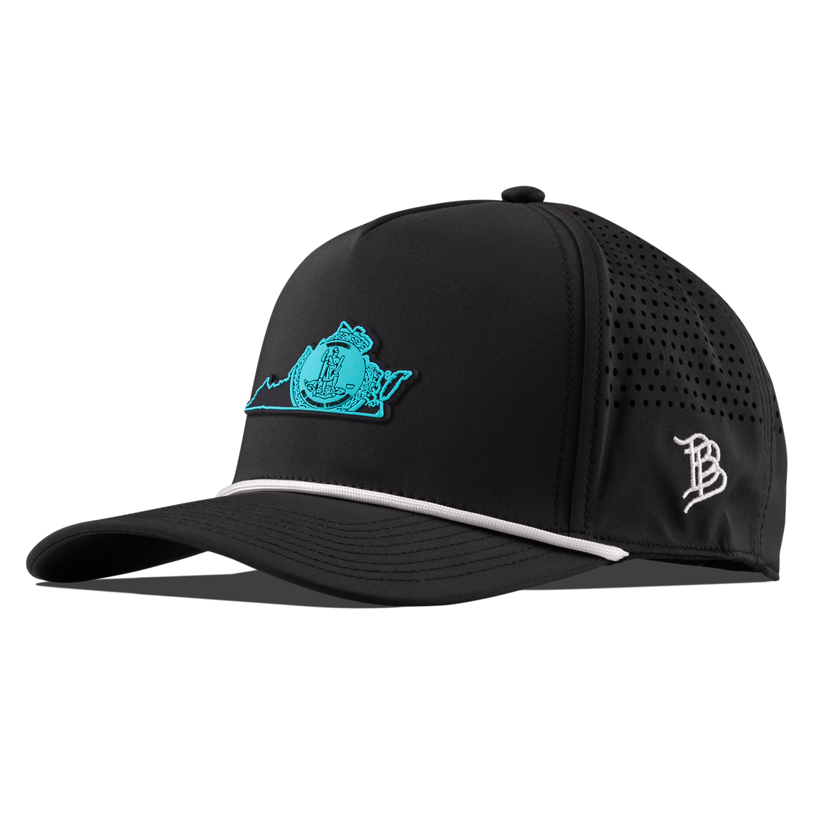 Virginia Turquoise Curved 5 Panel Rope Black/White