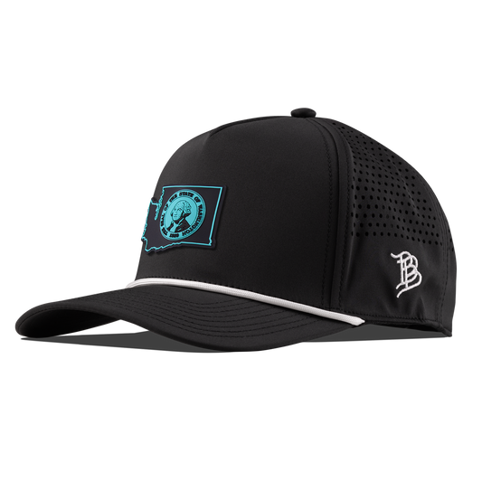 Washington Turquoise Curved 5 Panel Rope Black/White