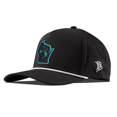 Wisconsin Turquoise Curved 5 Panel Rope Black/White