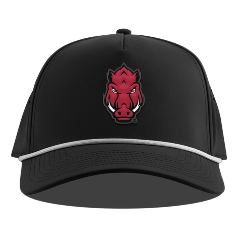 University of Arkansas "Tusk" Curved 5 Panel Rope Black