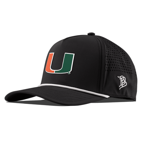 University of Miami "Miami Team Logo" Curved 5 Panel Rope Black