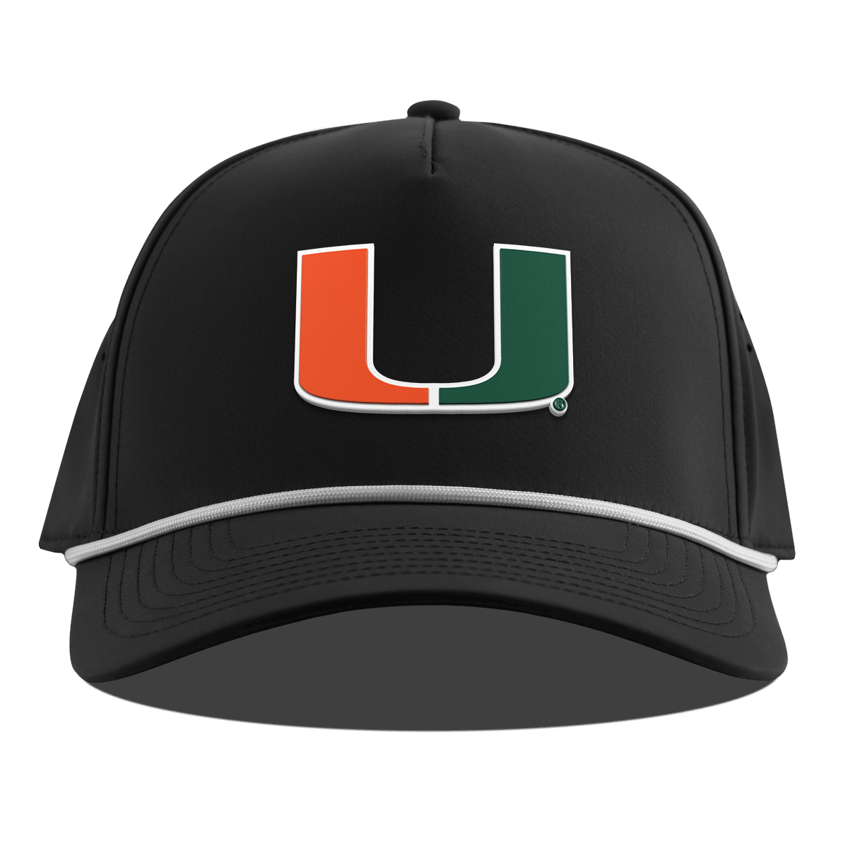 University of Miami "Miami Team Logo" Curved 5 Panel Rope Black