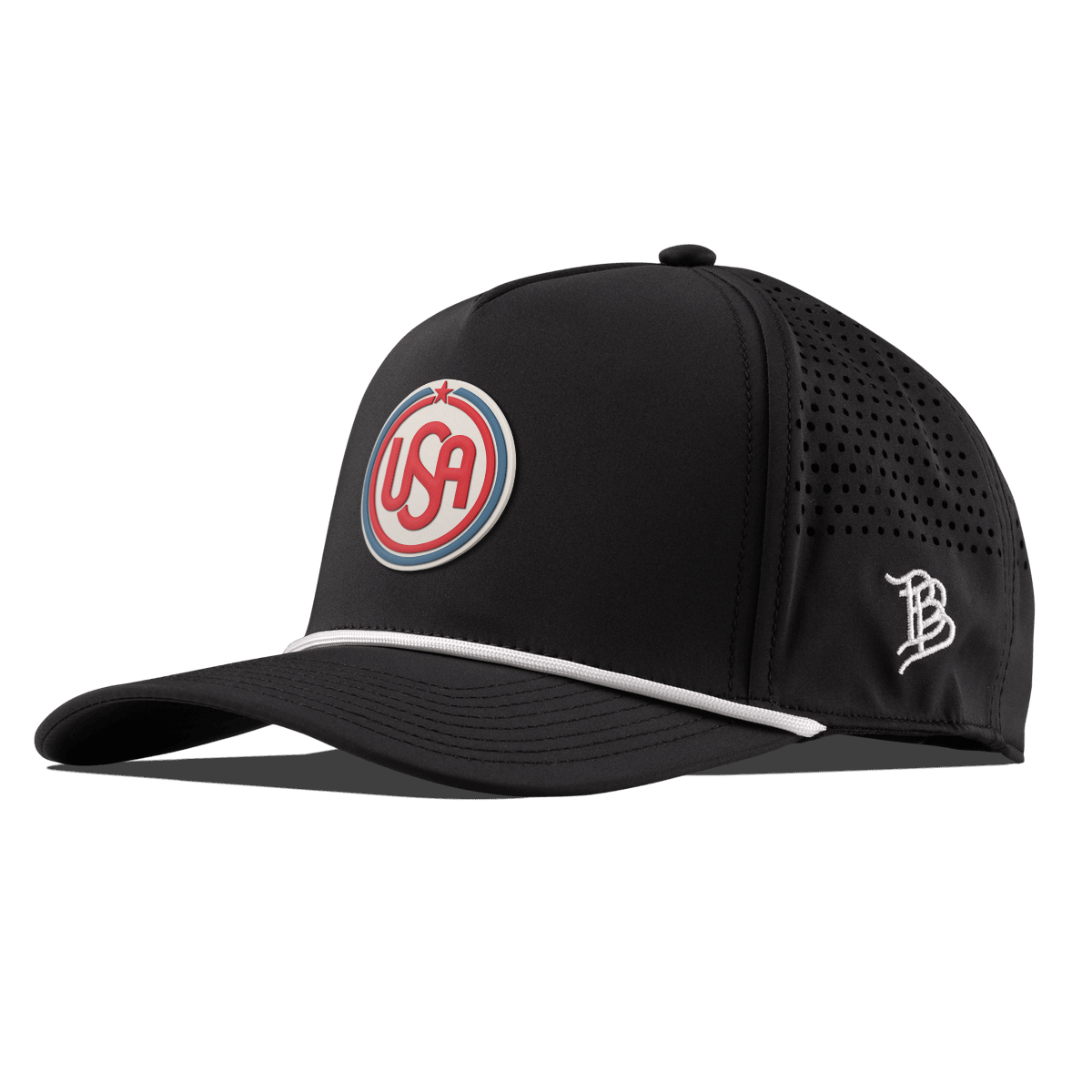 USA Icon Curved 5 Panel Rope Black
