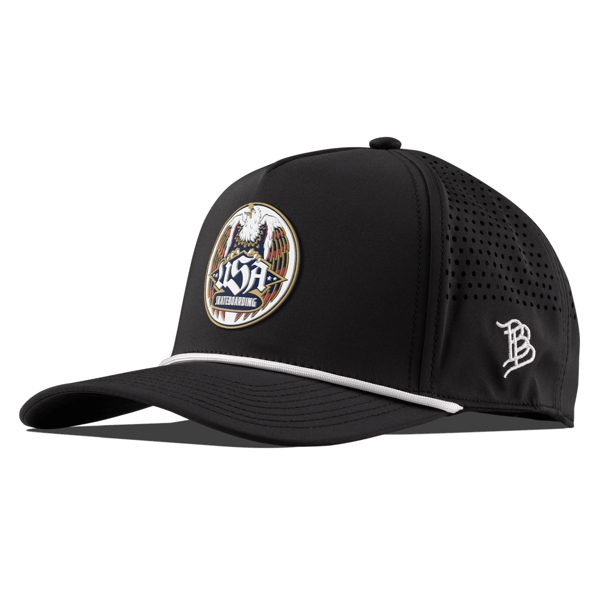 USA Skateboarding Eagle Curved 5 Panel Rope Black 