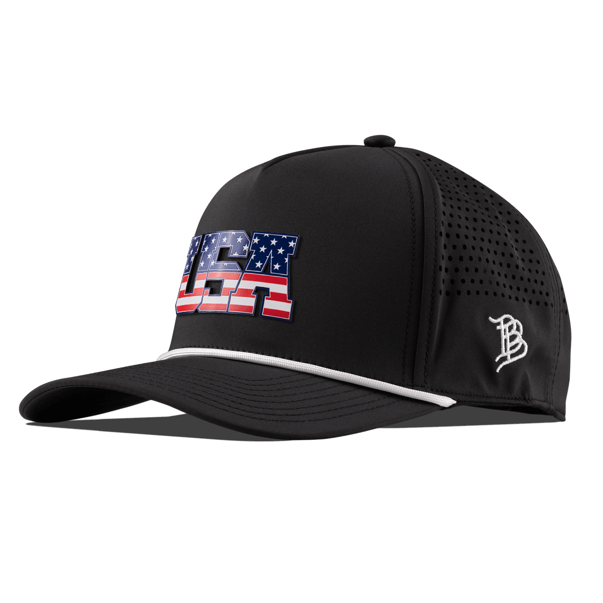 USA Tradition Curved 5 Panel Rope Black/White