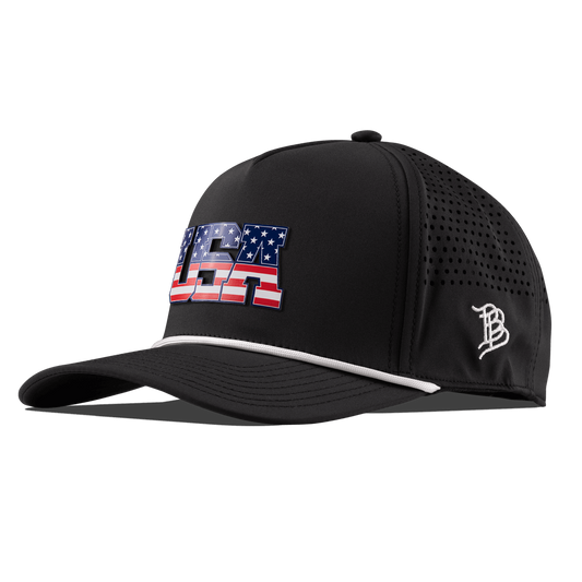 USA Tradition Curved 5 Panel Rope Black/White