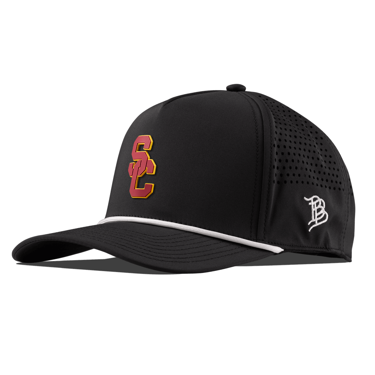 University of Southern California "USC Stacked" Curved 5 Panel Rope Black/White