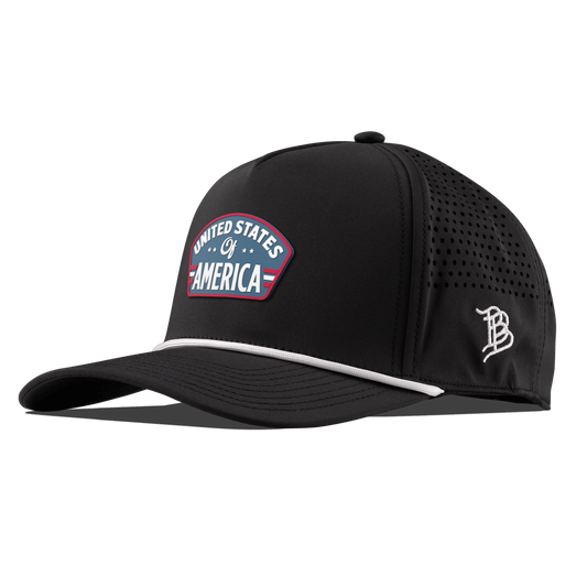 United States of America Badge Curved 5 Panel Rope Black
