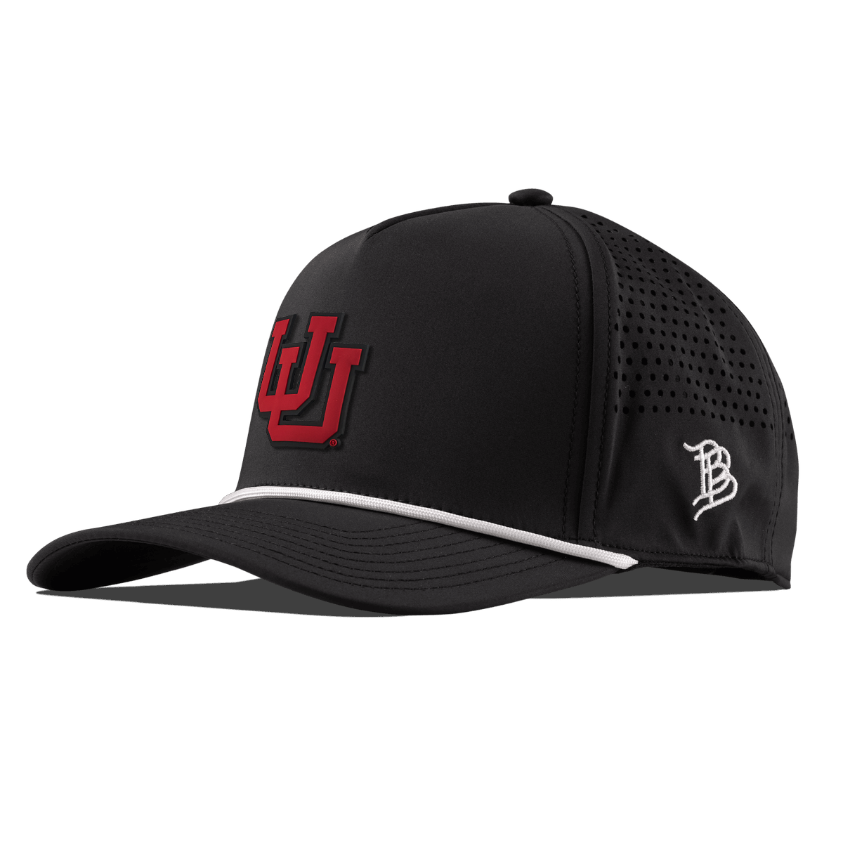 University of Utah "Utah Block" Curved 5 Panel Rope Black/White