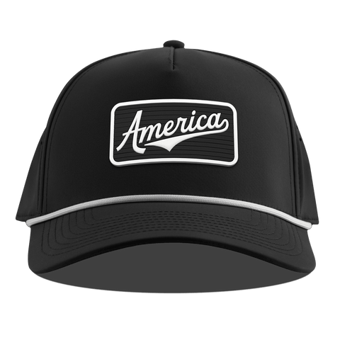 Vintage America Badge Curved 5 Panel Rope Black