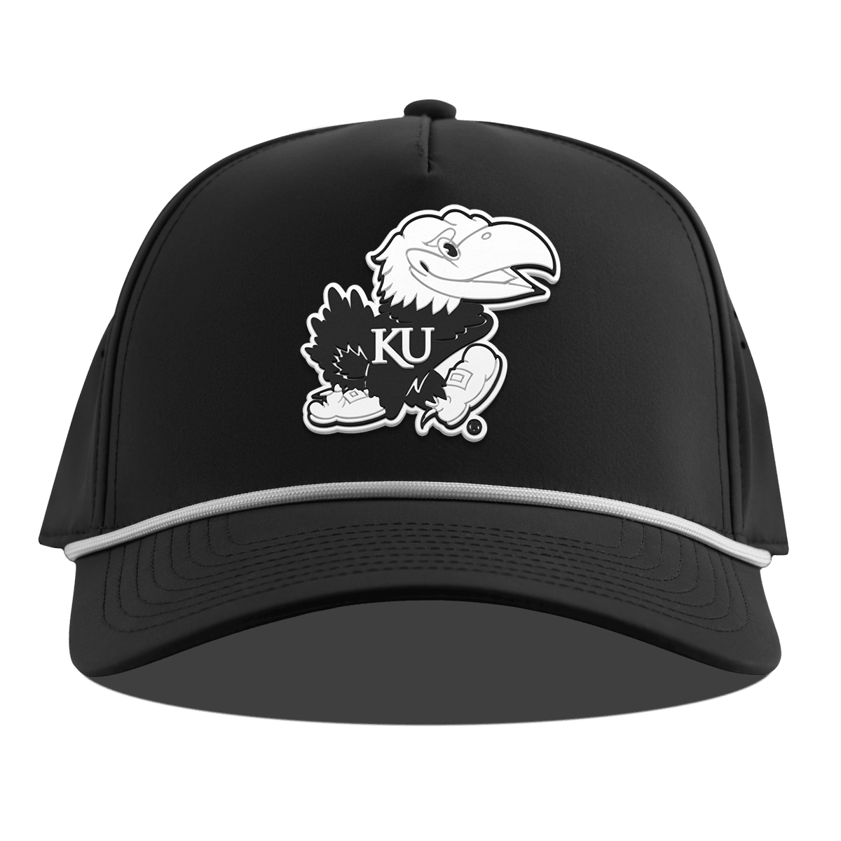 University of Kansas "Vintage Jayhawk" Curved 5 Panel Rope Black
