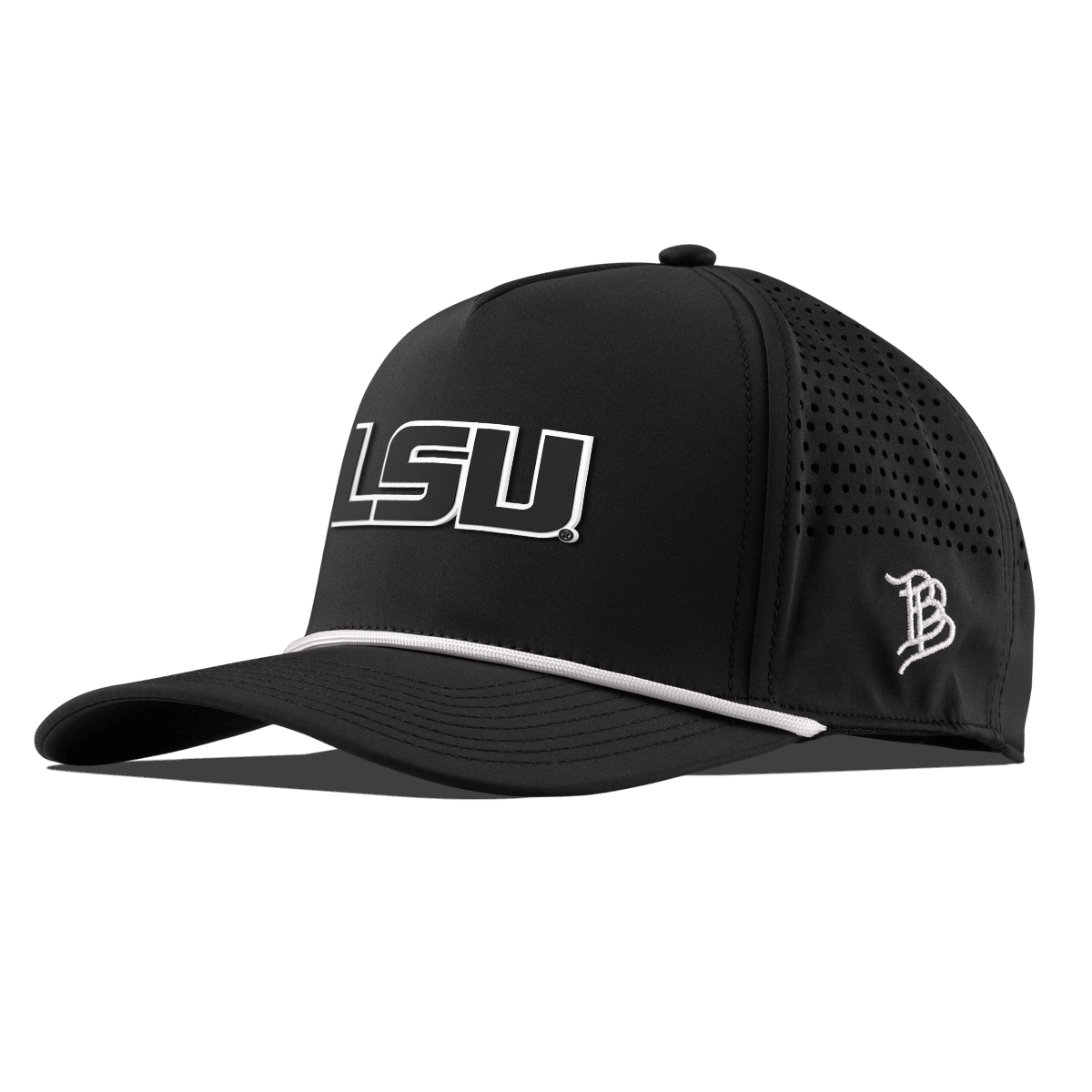 Louisiana State University "Vintage LSU Block" Curved 5 Panel Rope Black