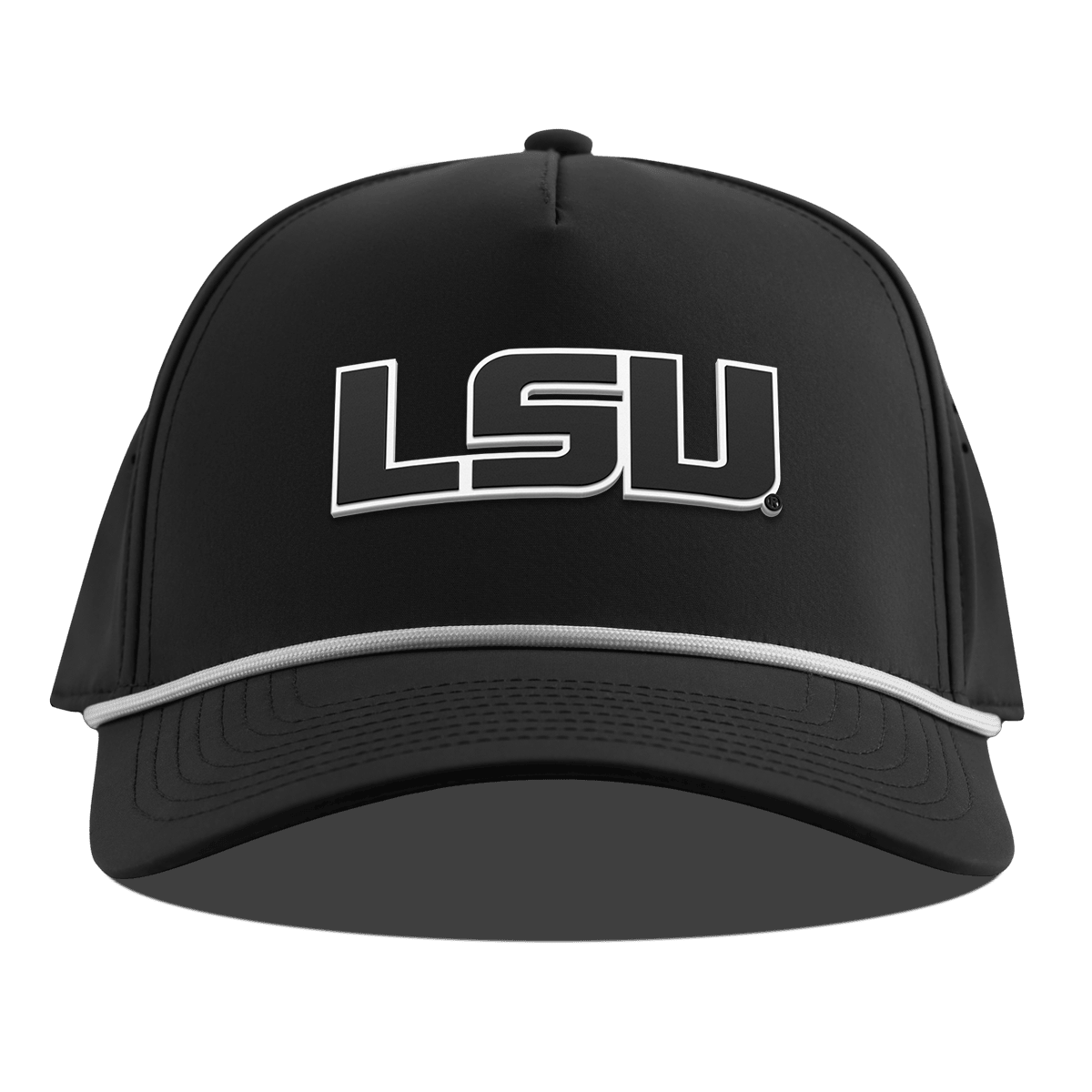 Louisiana State University "Vintage LSU Block" Curved 5 Panel Rope Black