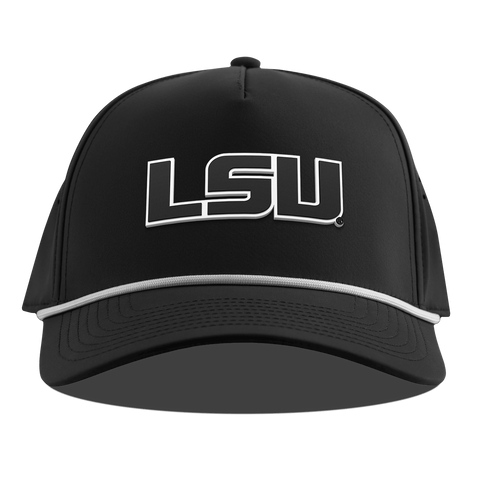 Louisiana State University "Vintage LSU Block" Curved 5 Panel Rope Black