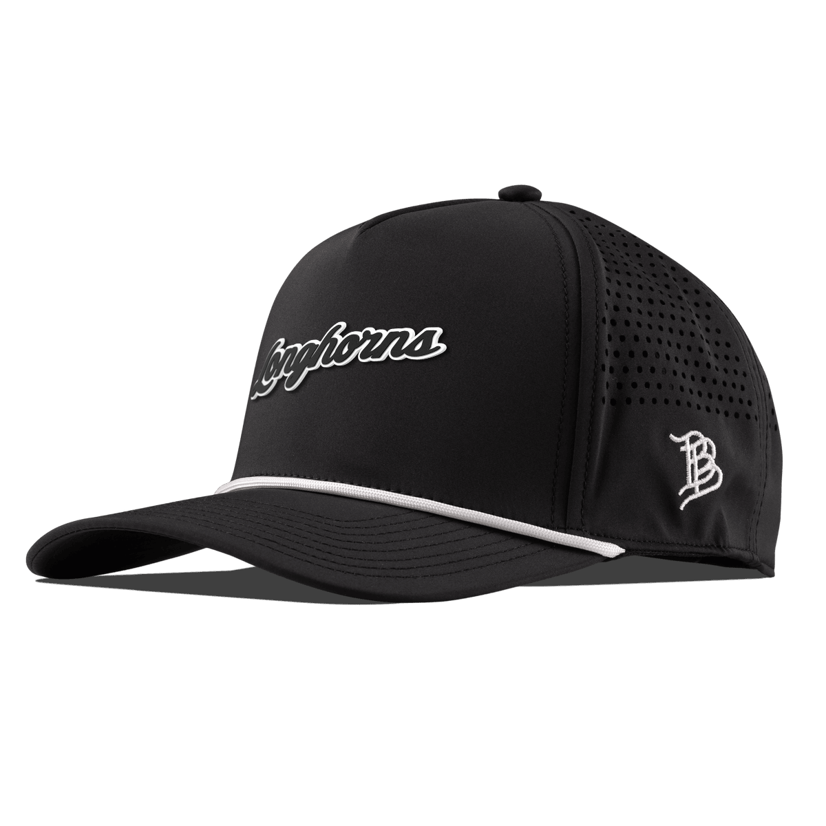 University of Texas "Vintage Texas Longhorn Script" Curved 5 Panel Rope Black