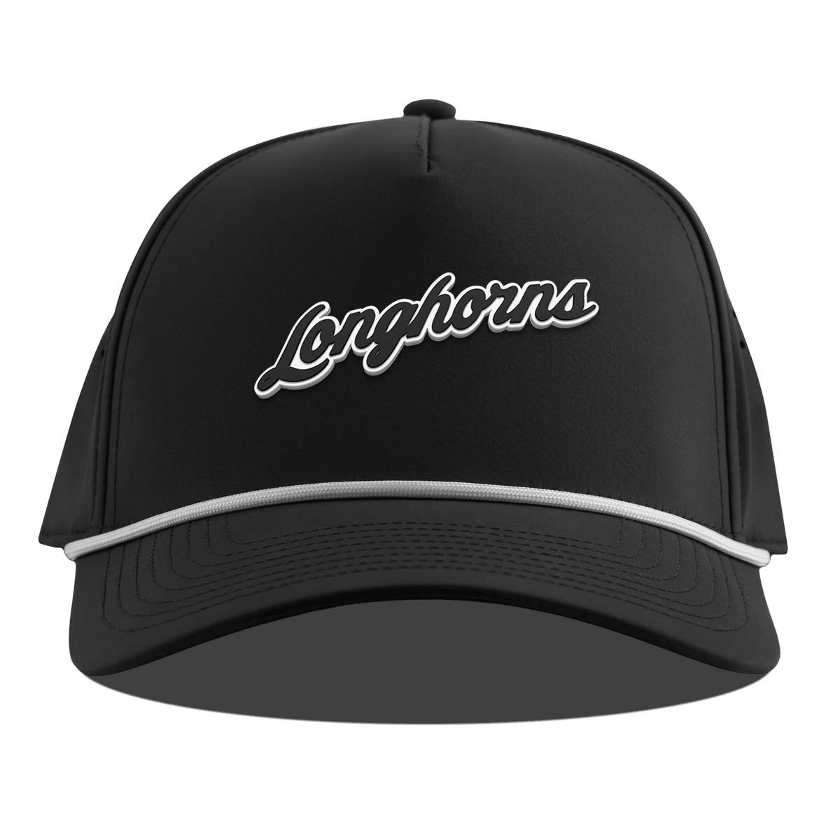 University of Texas "Vintage Texas Longhorn Script" Curved 5 Panel Rope Black
