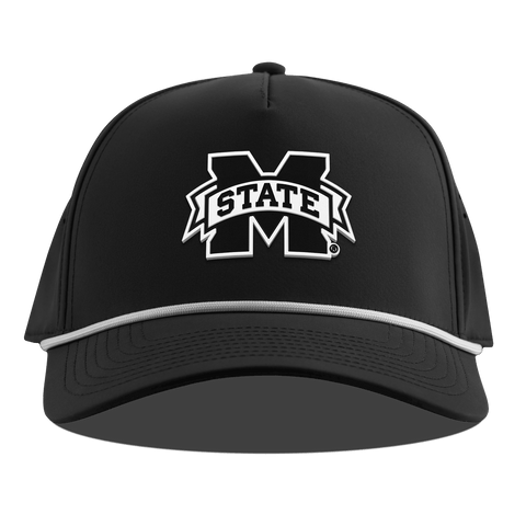Mississippi State University "Vintage Miss State Team Logo" Curved 5 Panel Rope Black
