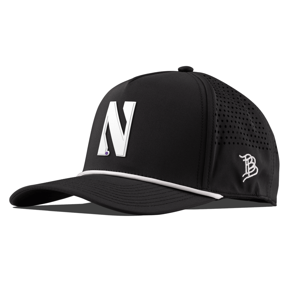 Northwestern University "Vintage Northwestern Block" Curved 5 Panel Rope Black