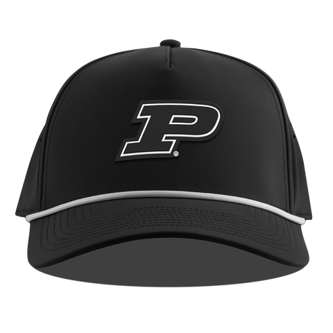 Purdue University "Vintage Purdue Team Logo" Curved 5 Panel Rope Black