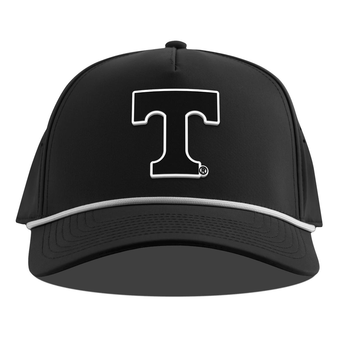 University of Tennessee "Vintage Tennessee Block" Curved 5 Panel Rope Black