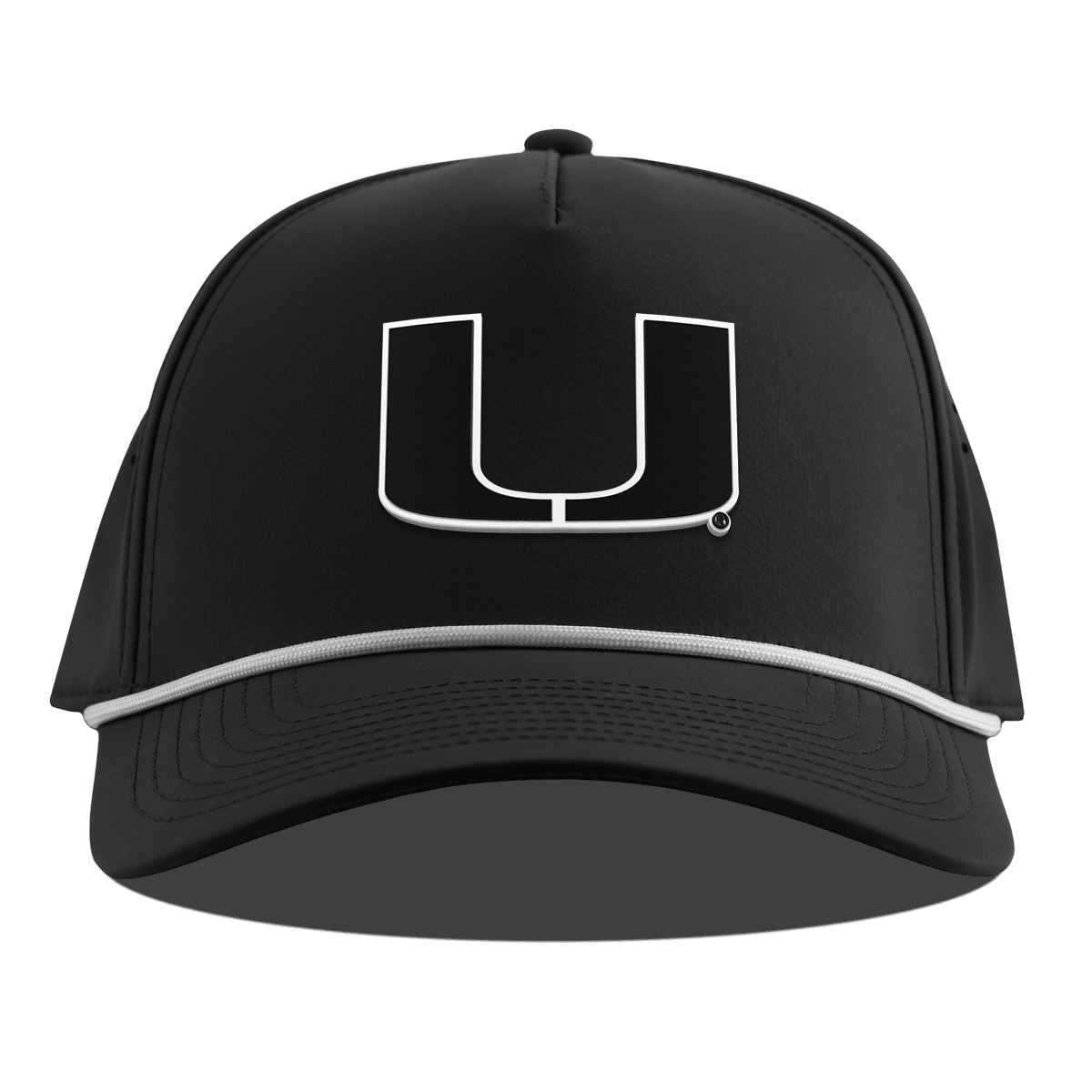 University of Miami "Vintage Miami Team Logo" Curved 5 Panel Rope Black