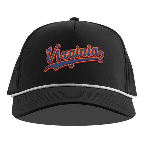 University of Virginia "Virginia Script" Curved 5 Panel Rope Black
