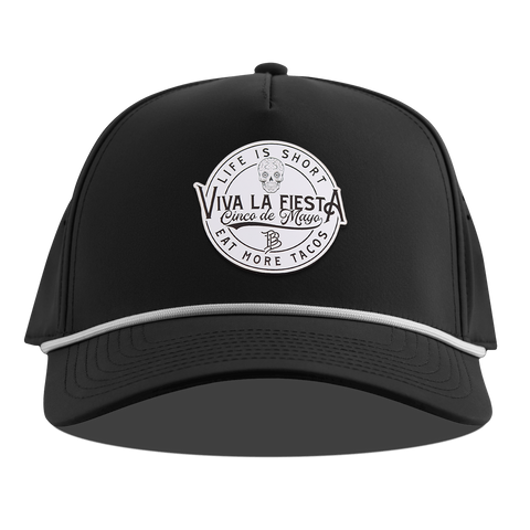 Branded Fiesta Curved 5 Panel Rope Black
