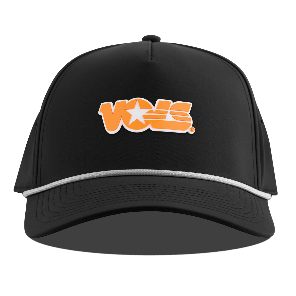 University of Tennessee "Tennessee Vols Block" Curved 5 Panel Rope Black
