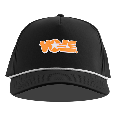 University of Tennessee "Tennessee Vols Block" Curved 5 Panel Rope Black